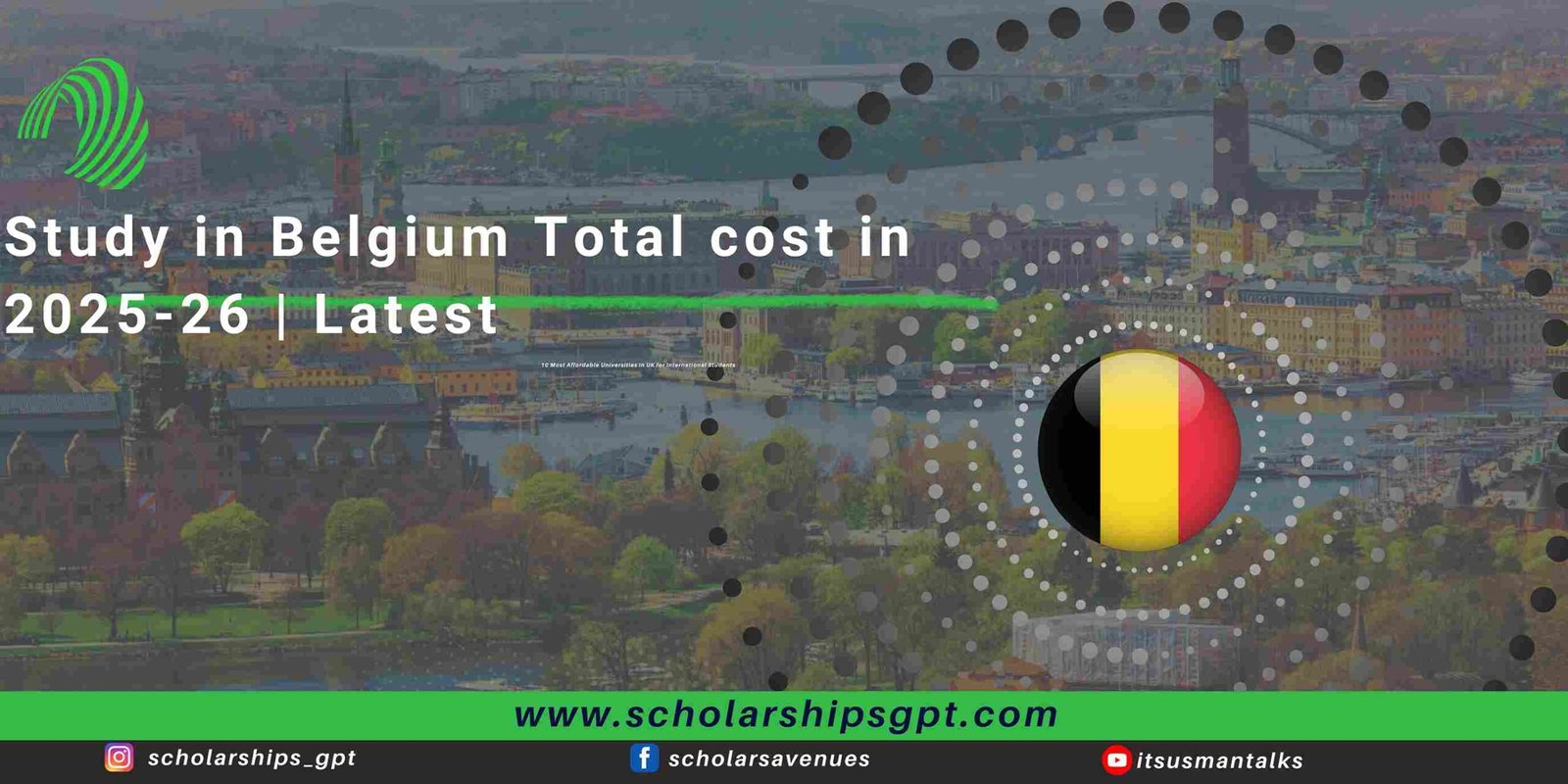 Study in Belgium Total cost